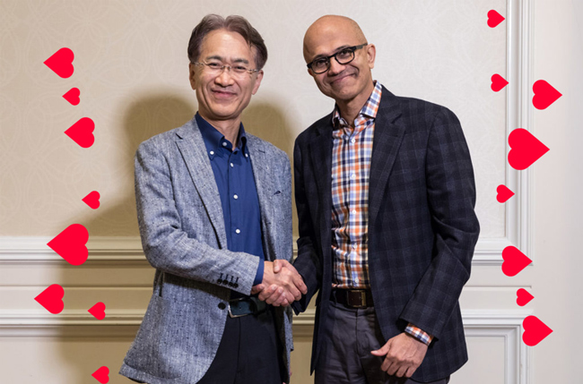Sony y Microsoft alianza contra Google PlayStation Xbox contra Stadia in4 por Satya Nadella y Kenichiro Yoshida noticias granada