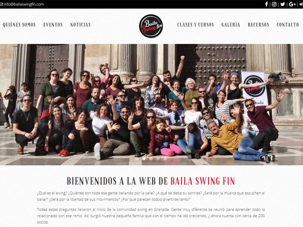Diseño WebProfesional pagina web de baila swing fin